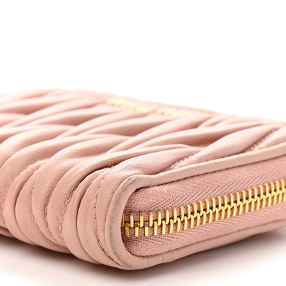 Miu Miu Nappa Matelasse Zip Around Compact Wallet Orchidea 11 of 12