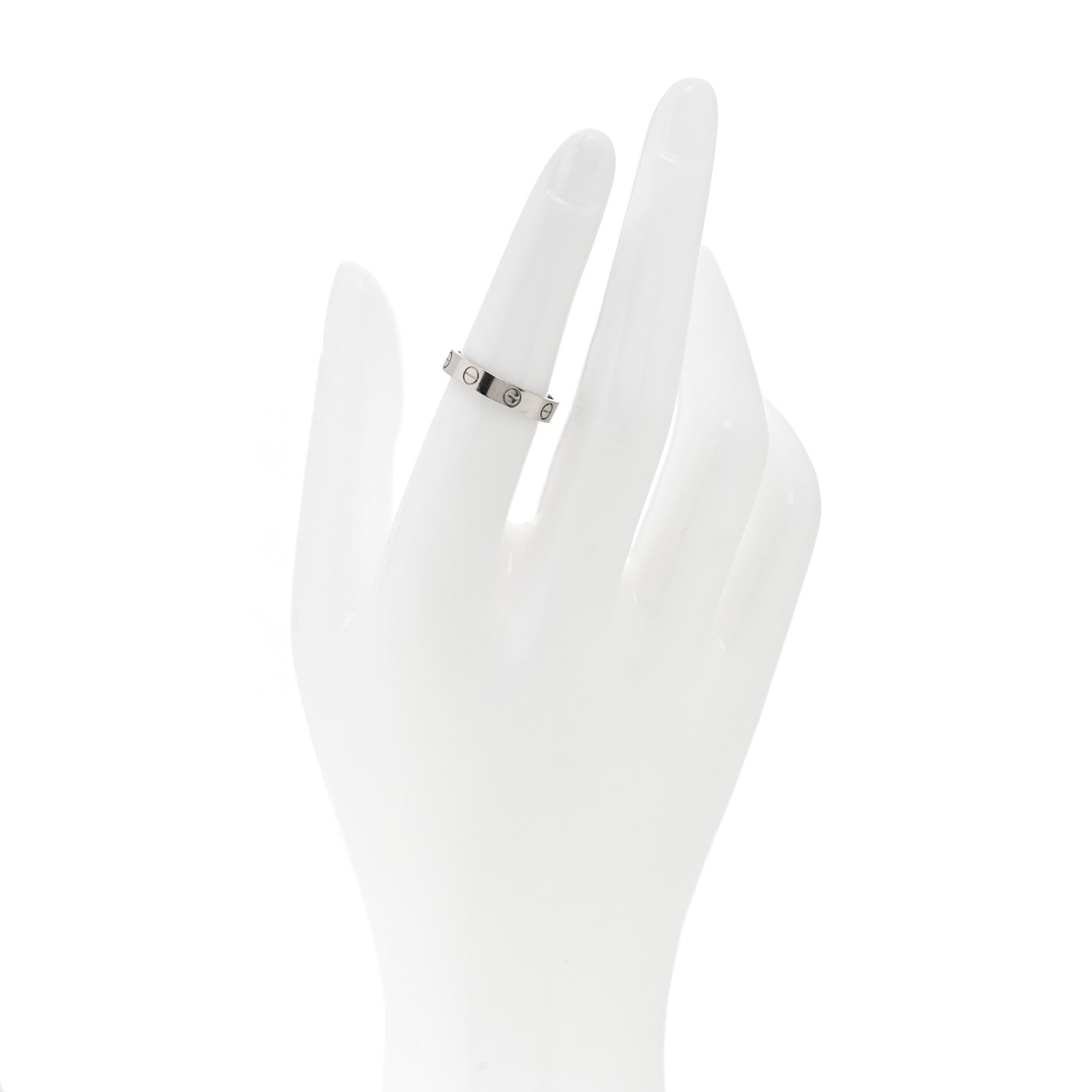 Cartier 18K White Gold 3.5mm LOVE Wedding Band Ring 51 5.75 2 of 4