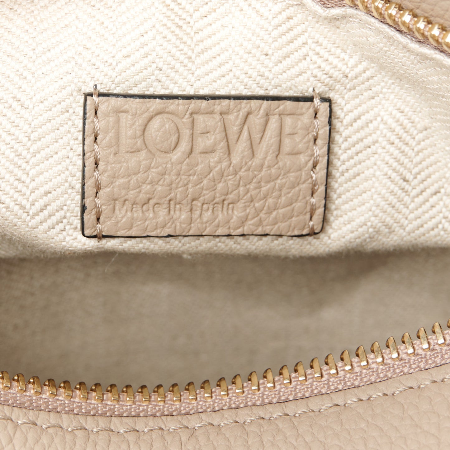 Grained Calfskin Small Puzzle Bag Sand