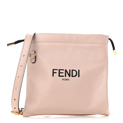 Fendi Soft Nappa Logo Small Drawstring Pouch Bag Rosa Quarzo Black 1 of 10