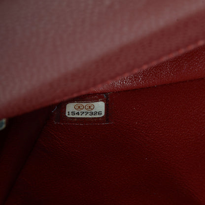 Chanel Caviar Quilted Mini Rectangular Flap Dark Red 8 of 9