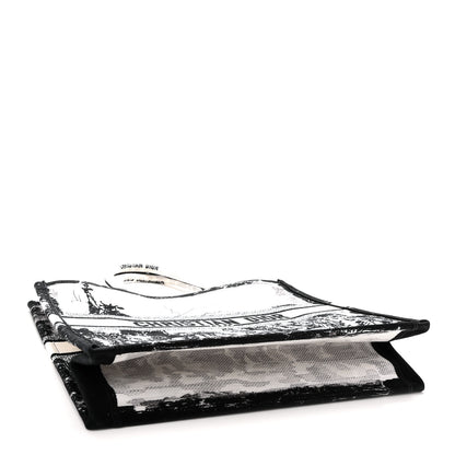 Christian Dior Canvas Embroidered Large New York Book Tote Black White 4 of 10