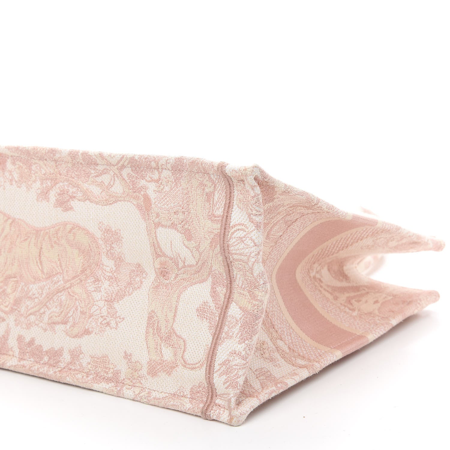 Christian Dior Canvas Embroidered Medium Dioriviera Toile De Jouy Book Tote Rose 9 of 9