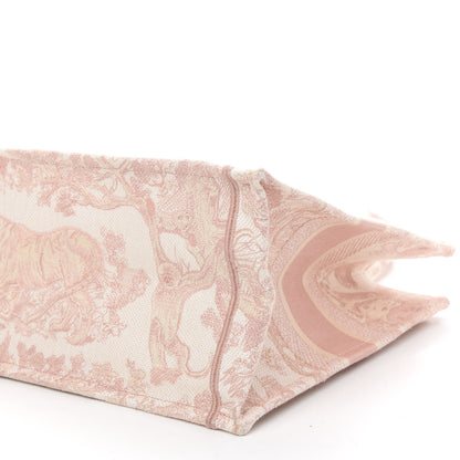 Christian Dior Canvas Embroidered Medium Dioriviera Toile De Jouy Book Tote Rose 9 of 9
