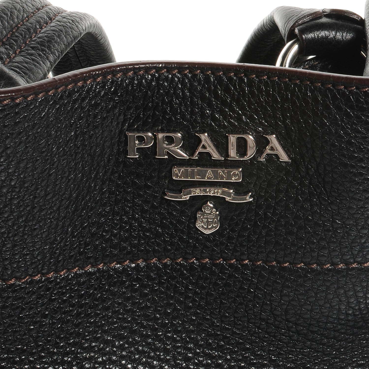 Prada Vitello Daino Logo Shoulder Bag Black 5 of 10