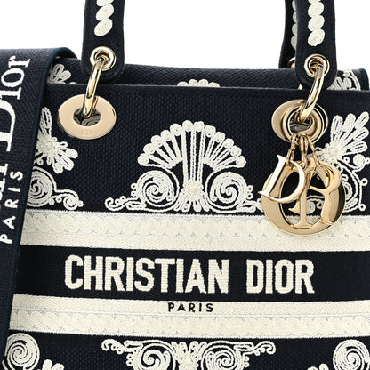 Christian Dior Embroidered Cornely Medium Lady D-Lite Blue White 7 of 9