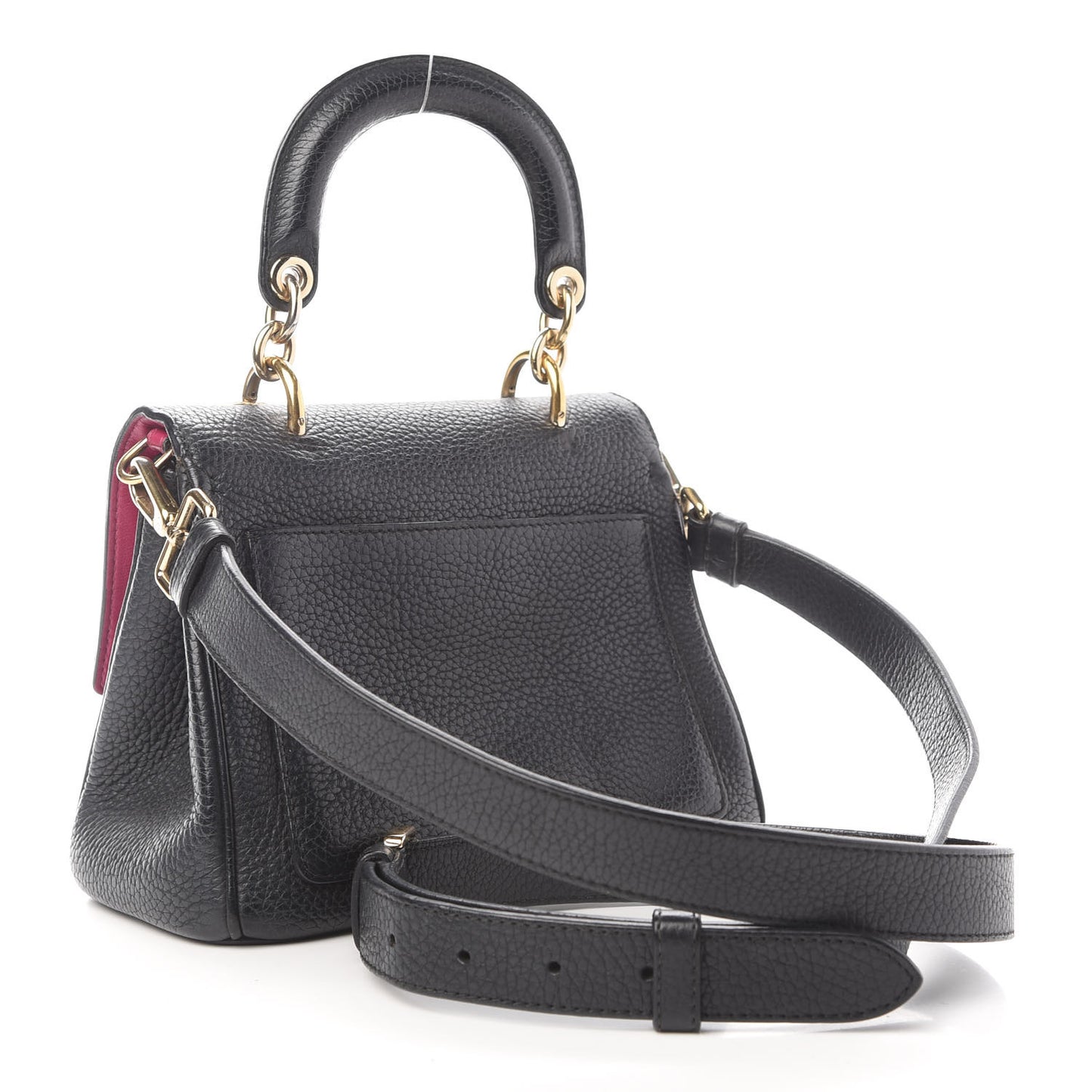 Bullcalf Small Be Dior Flap Black Fraise