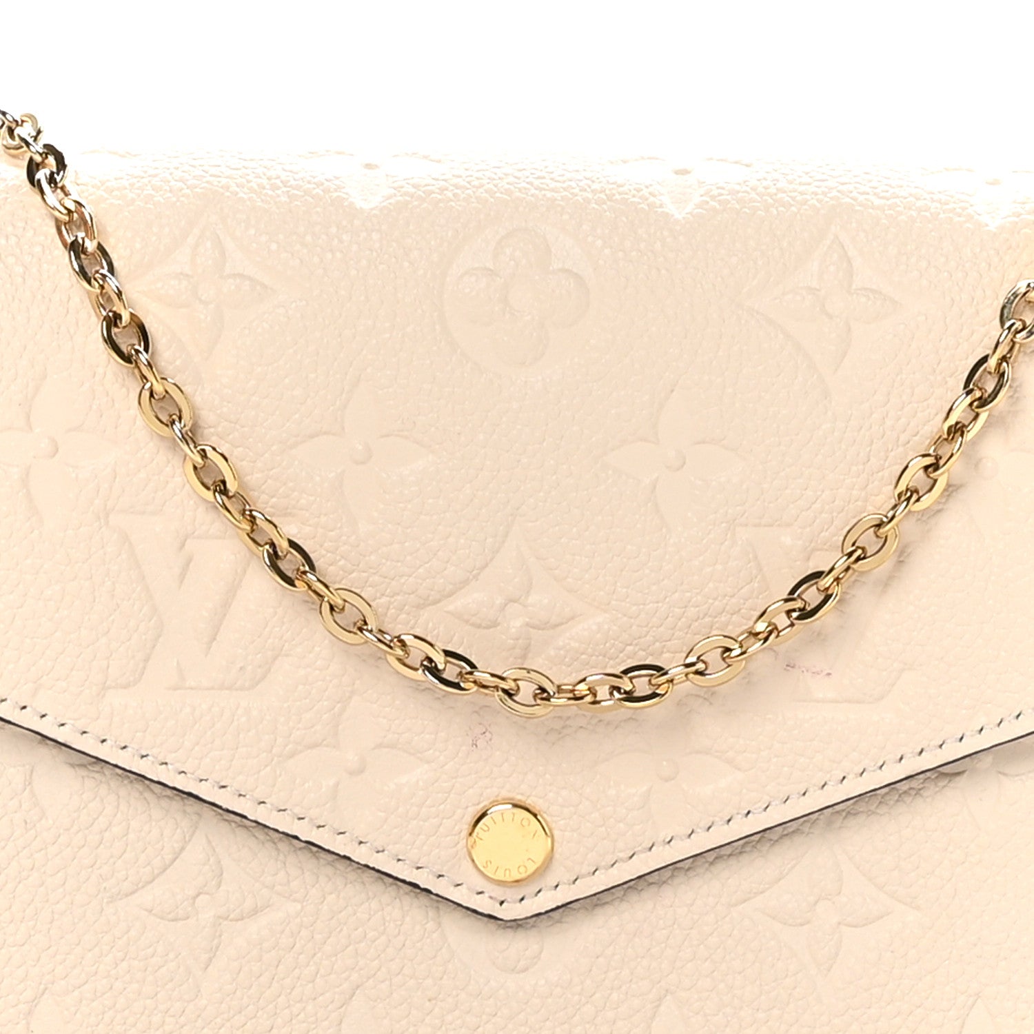 Louis Vuitton Empreinte Pochette Felicie Chain Wallet Cream 7 of 11