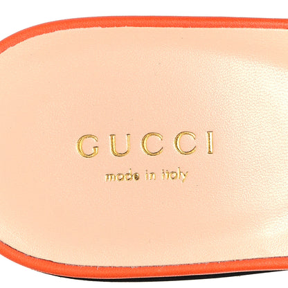 Gucci Cosmos Softy Calfskin Interlocking G Cut Out Slide Sandals 37.5 Deep Orange 8 of 9