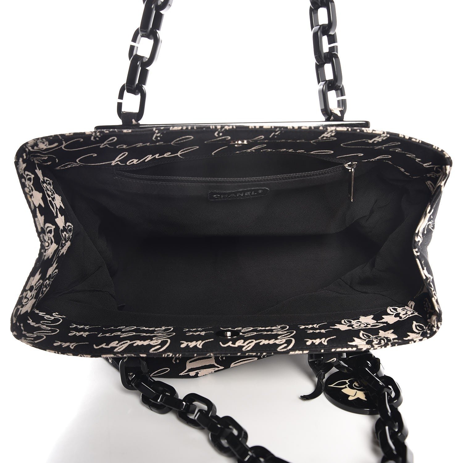 Chanel Canvas Camellia Flower Tote Black 5 of 7