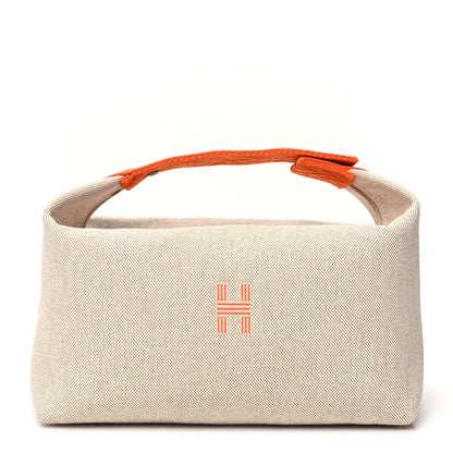 Hermes Canvas Large Bride-A-Brac Pouch Natural Orange 1 of 11
