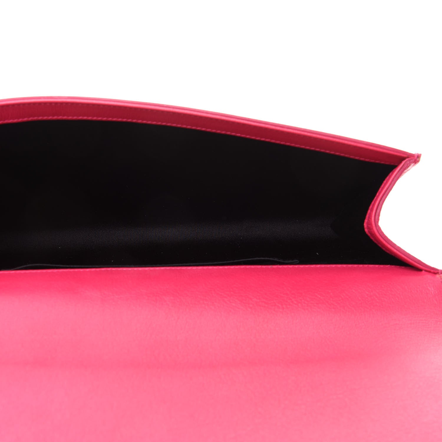 Saint Laurent Calfskin Monogram Large Belle De Jour Clutch Lipstick Fuchsia 6 of 10