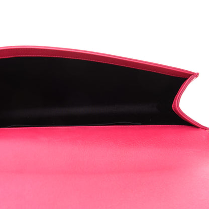 Saint Laurent Calfskin Monogram Large Belle De Jour Clutch Lipstick Fuchsia 6 of 10