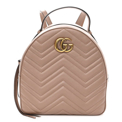 Gucci Calfskin Matelasse GG Marmont Dome Backpack Porcelain Rose 1 of 13