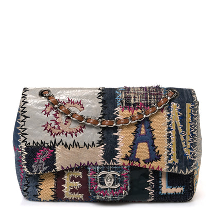 Chanel Denim Tweed Patchwork Jumbo Single Flap Multicolor 1 of 9