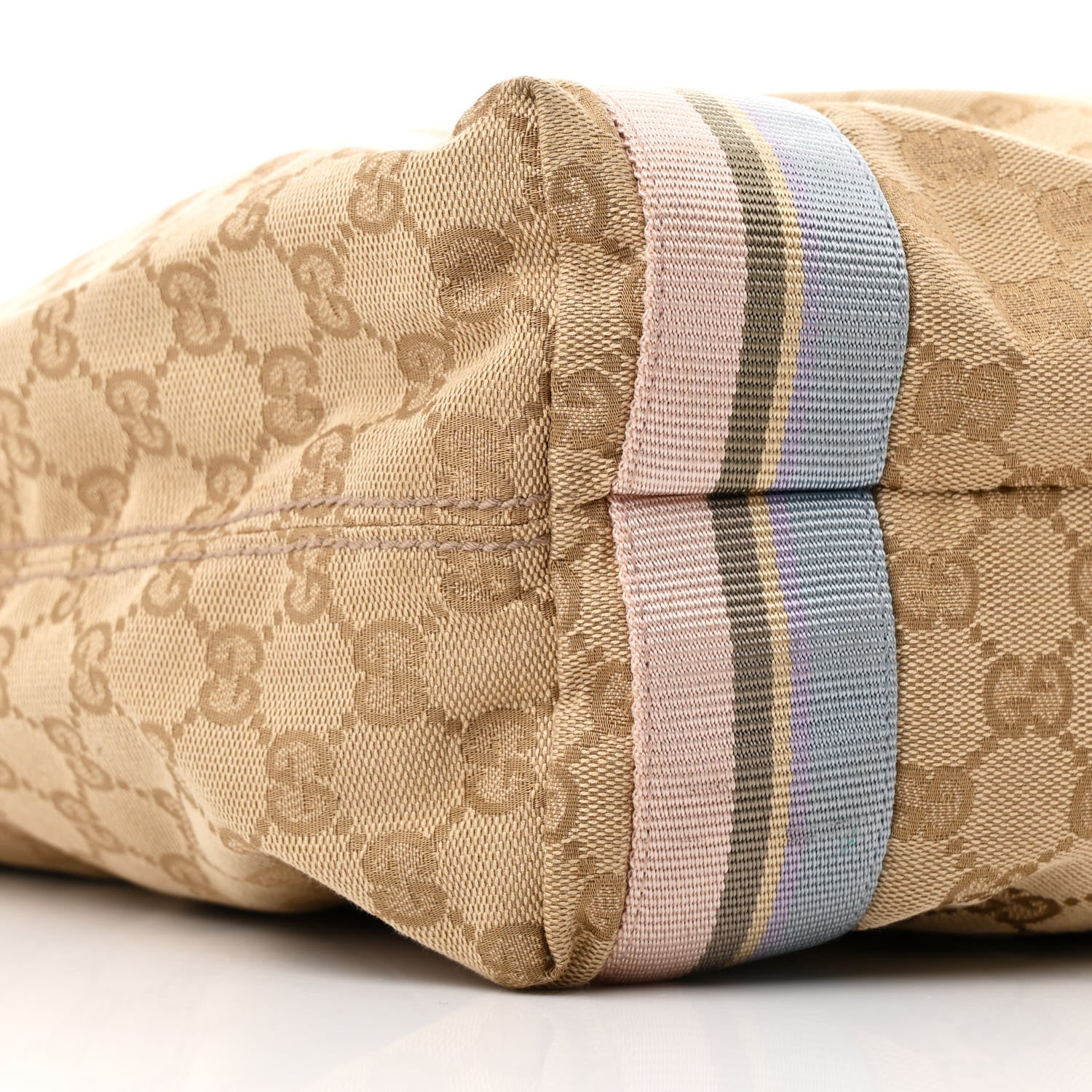 Gucci GG Monogram Medium Web Handle Vertical Tote Pink Blue 9 of 11