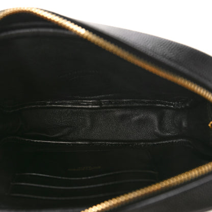 Saint Laurent Grain De Poudre Matelasse Monogram Mini Lou Camera Bag Black 5 of 8