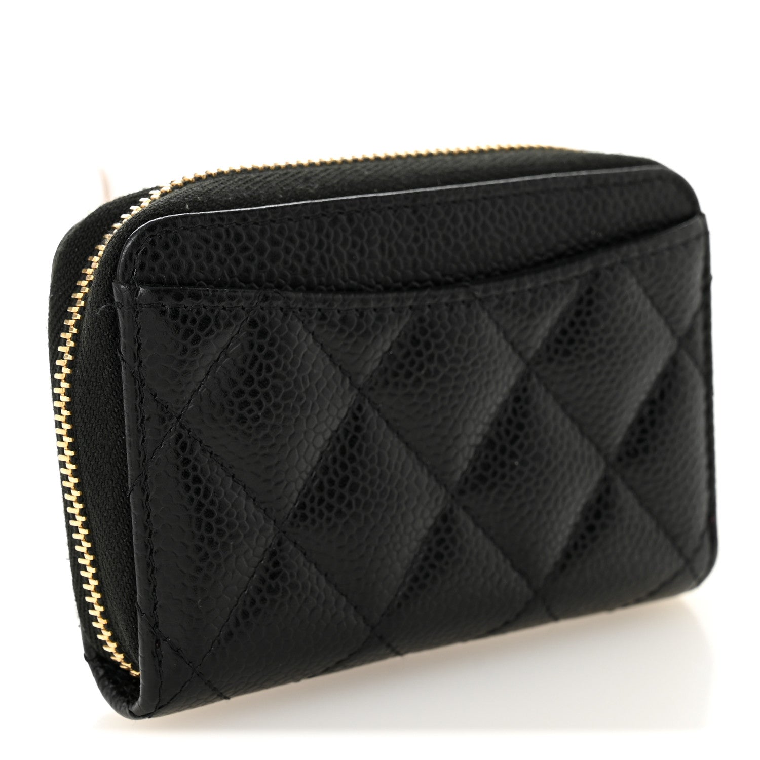Chanel Caviar Quilted Zip Coin Purse Black 3 of 7