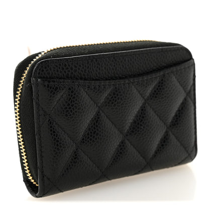 Chanel Caviar Quilted Zip Coin Purse Black 3 of 7