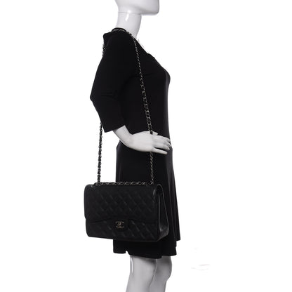 Chanel Caviar Quilted Jumbo Double Flap Black 2 of 11