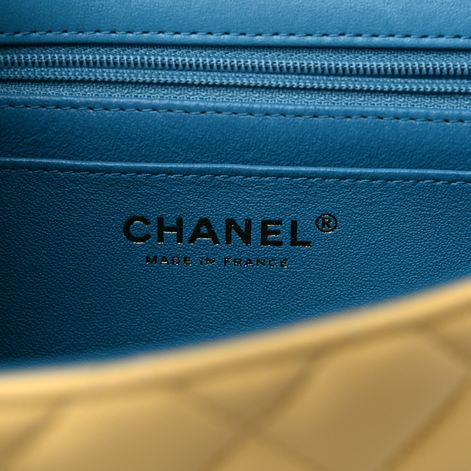 Chanel Lambskin Quilted Mini Rectangular Flap Yellow Blue 6 of 10