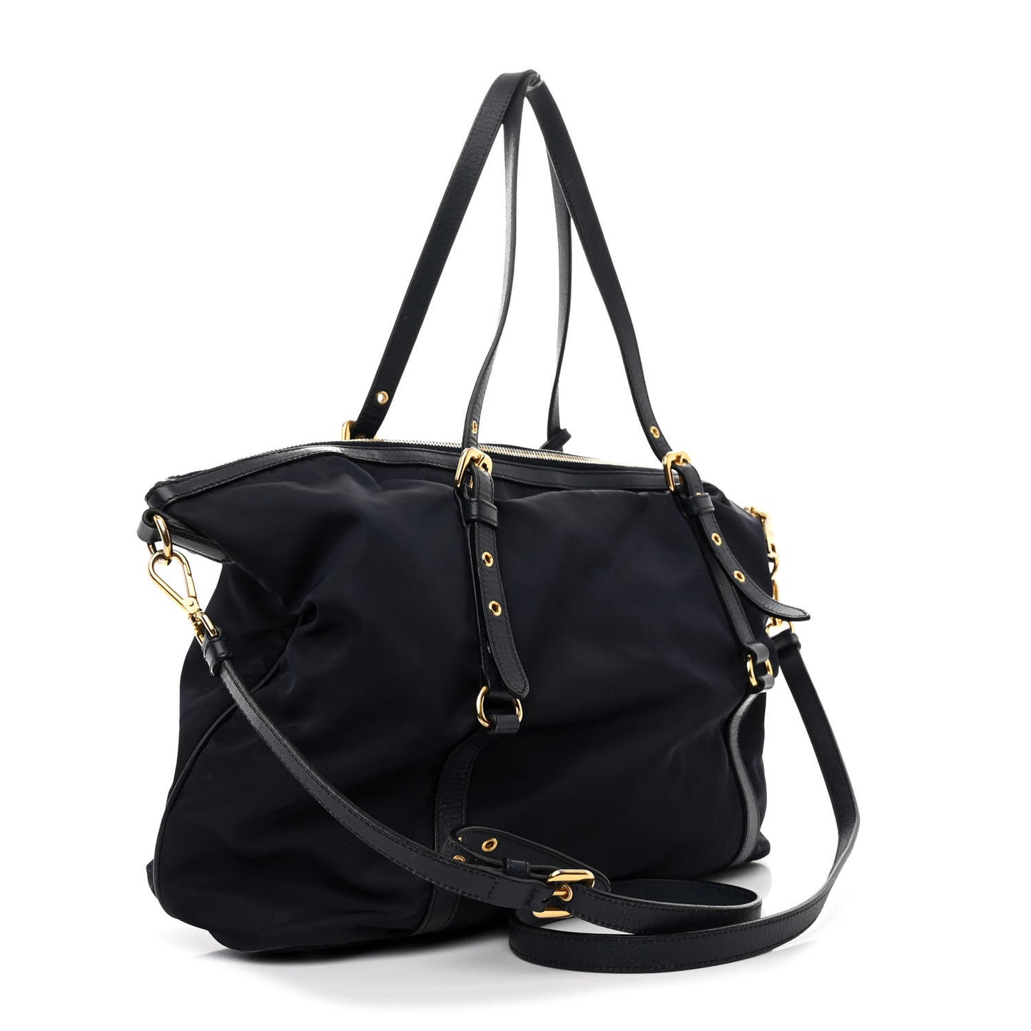 Saffiano Tessuto Nylon Logo Shopping Tote Royal Blue