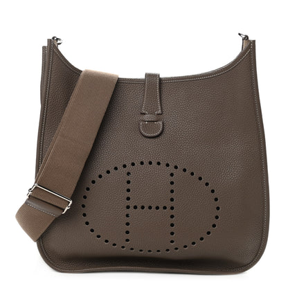 Hermes Taurillon Clemence Evelyne III GM Etoupe 1 of 10