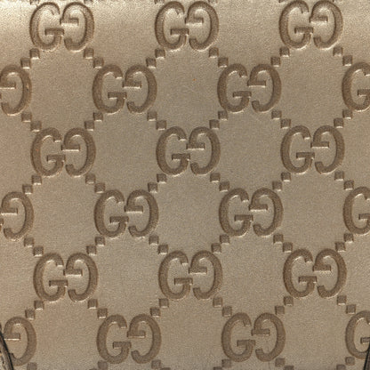 Gucci Metallic Guccissima Microguccissima Bree Zip Around Wallet Golden Beige 8 of 12