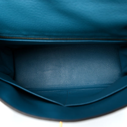Hermes Taurillon Clemence Kelly Retourne 35 Bleu Izmir 5 of 13