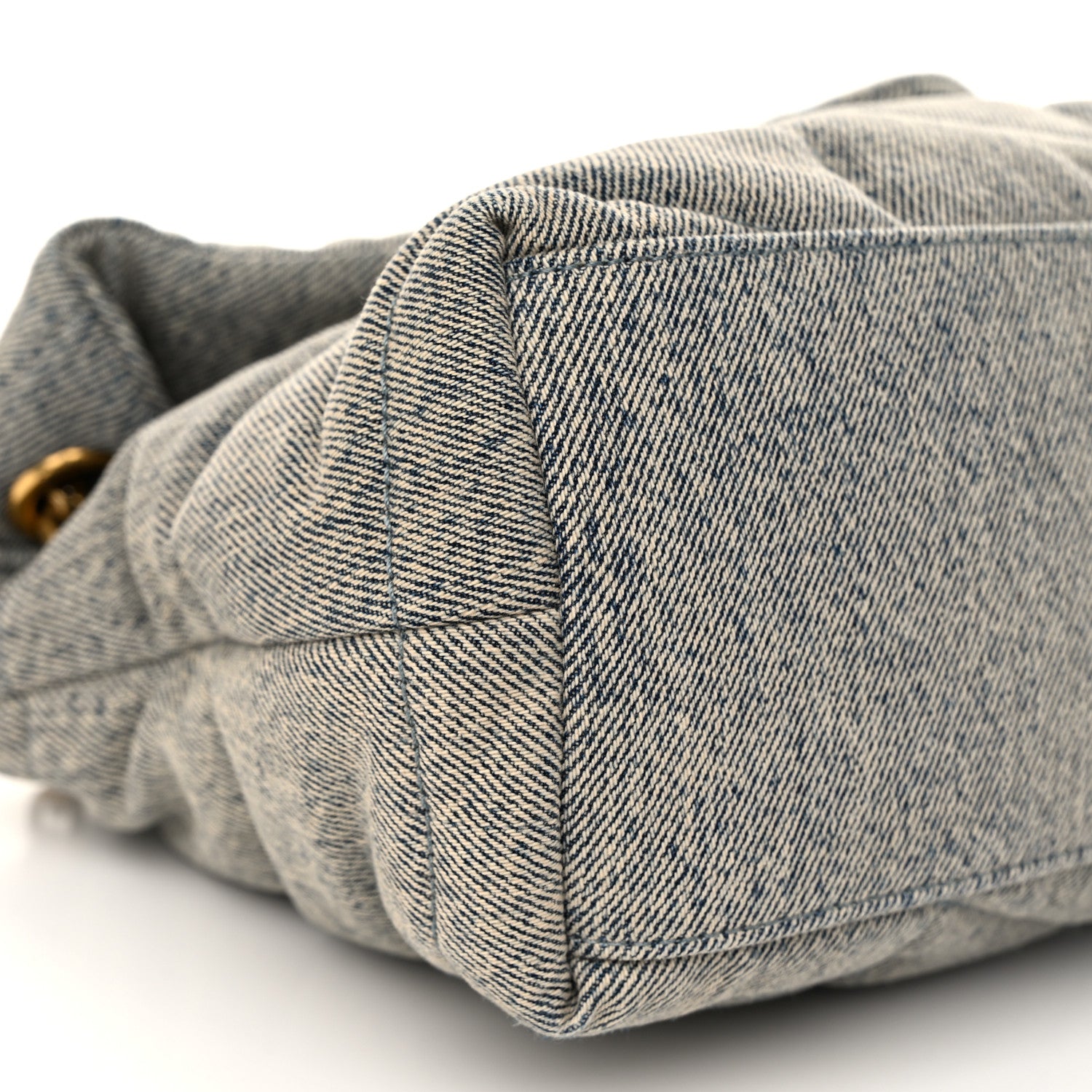 Saint Laurent Denim Quilted Small Loulou Puffer Monogram Chain Satchel Azur 9 of 10