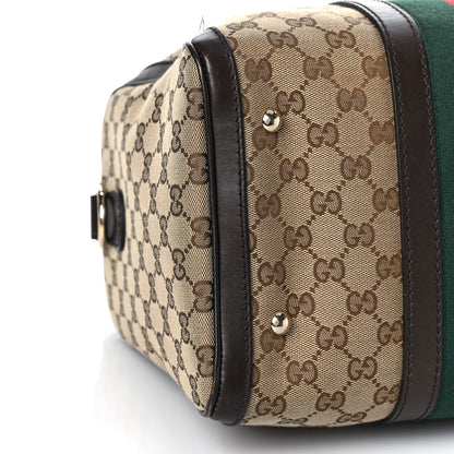 Gucci Monogram Vintage Web Medium Boston Dark Brown 8 of 14