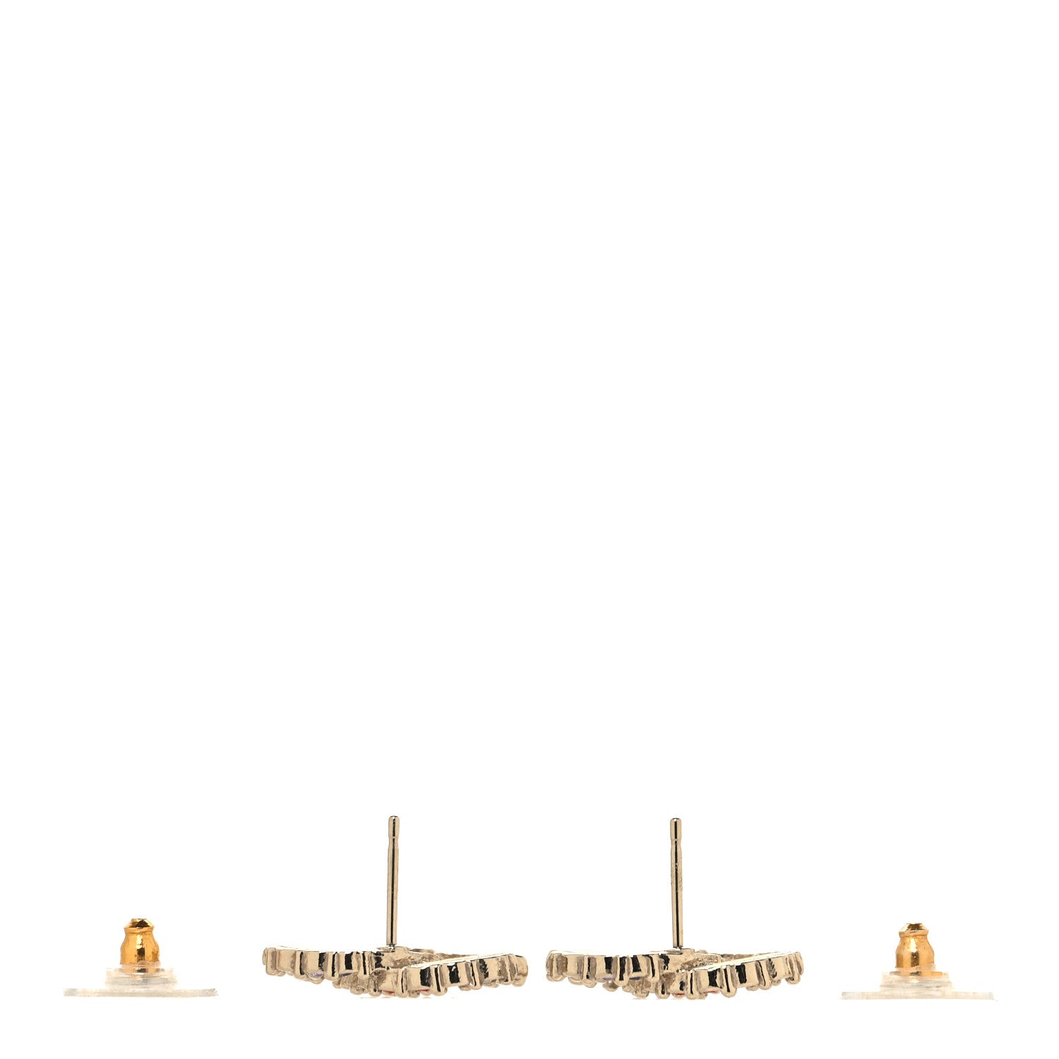 Chanel Crystal Over The Rainbow CC Earrings Gold Multicolor 3 of 5