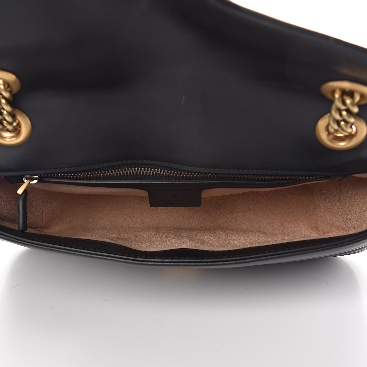 Gucci Calfskin Matelasse Small GG Marmont Shoulder Bag Black 5 of 13