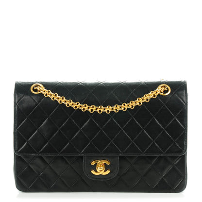 Chanel Lambskin Quilted Medium Double Flap Bijoux Chain Black 1 of 8
