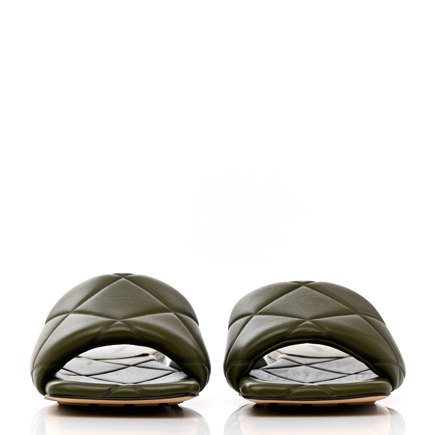 Nappa Quilted Rubber Lido Flat Sandals 39 Khaki