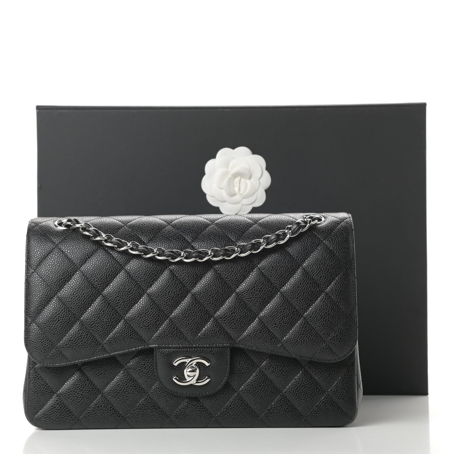 Chanel Caviar Quilted Jumbo Double Flap Black 12 of 12