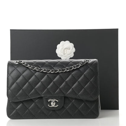 Chanel Caviar Quilted Jumbo Double Flap Black 12 of 12