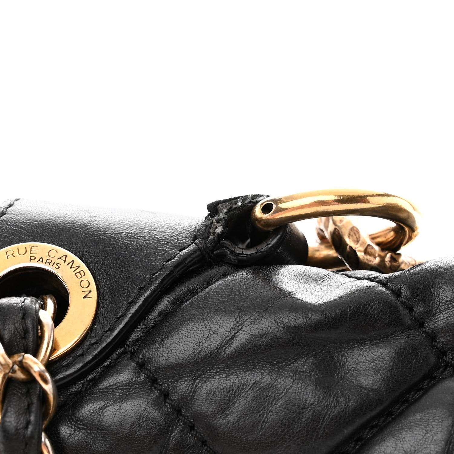 Chanel Aged Calfskin Quilted Medium Pondichery Flap Black 16 of 17