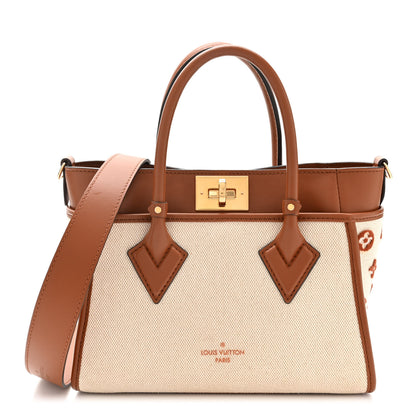Louis Vuitton Canvas Calfskin Monogram On My Side PM Caramel Tan 1 of 10
