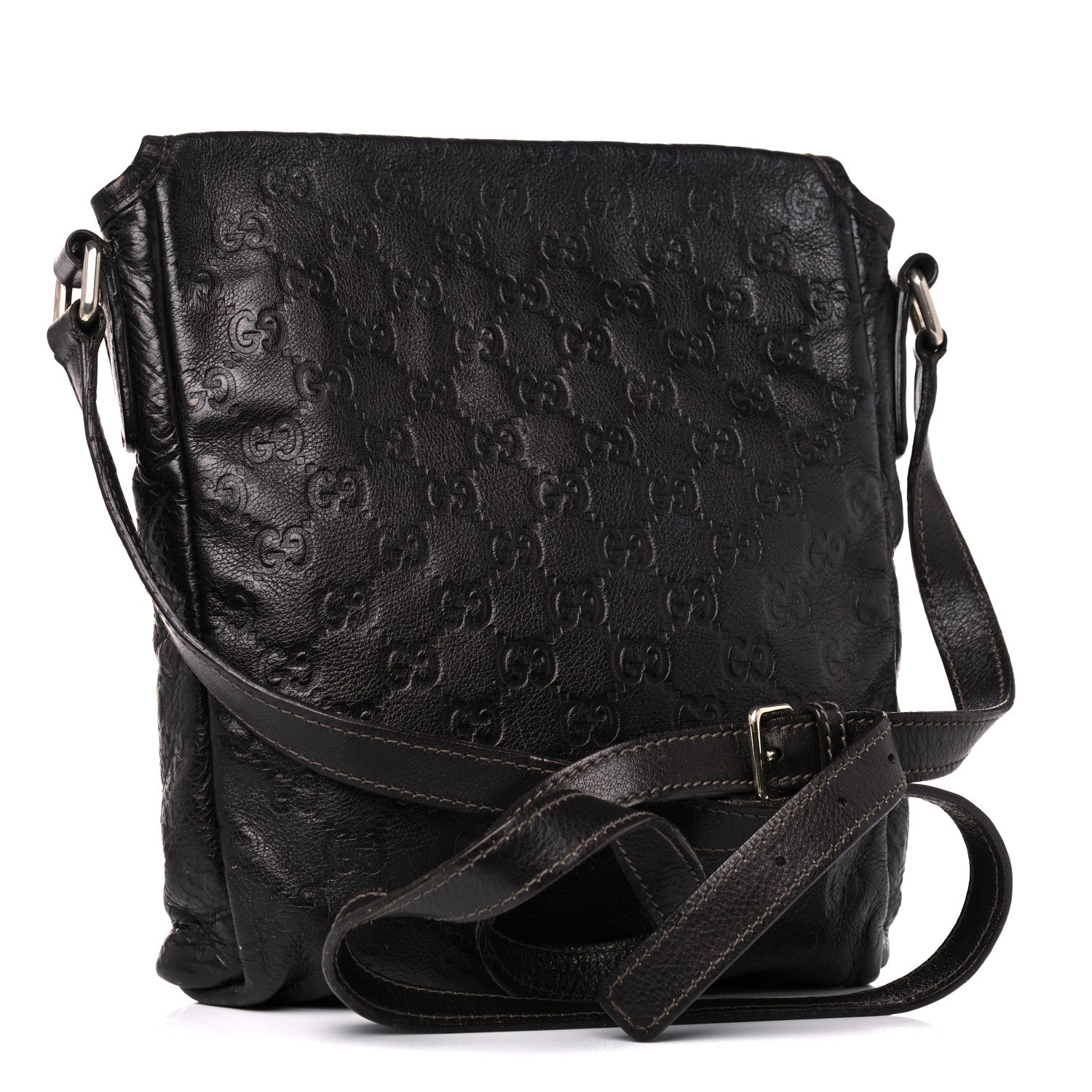 Gucci Guccissima Small Flap Messenger Bag Brown 3 of 21