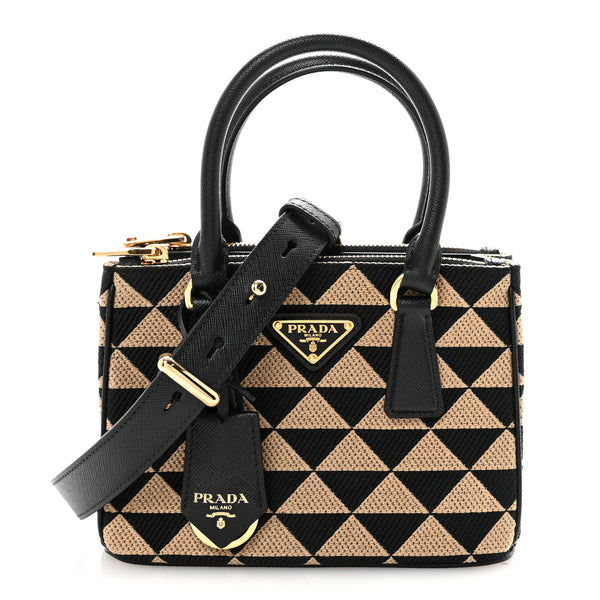Prada Jacquard Saffiano Triangolo Symbole Embroidered Mini