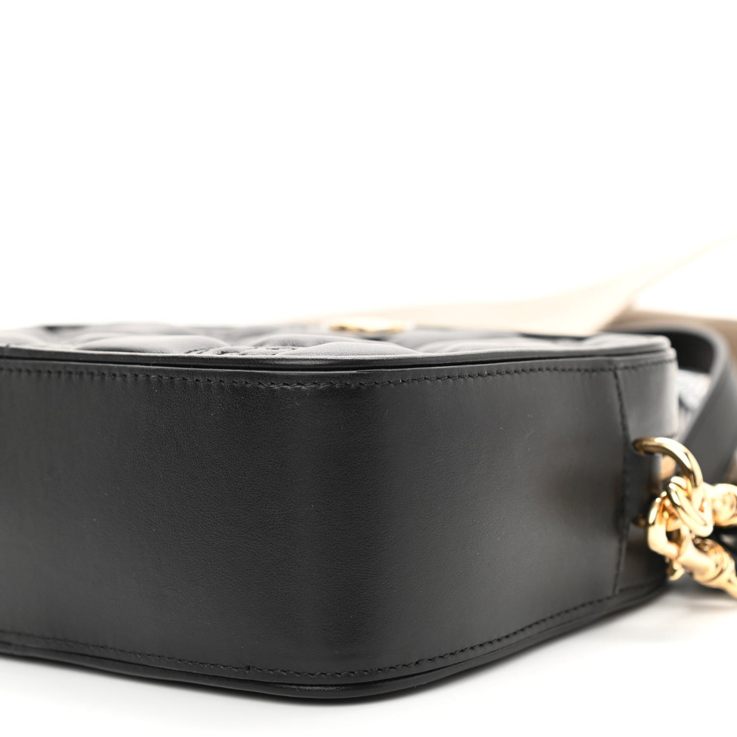 Calfskin GG Matelasse Shoulder Bag Black Natural