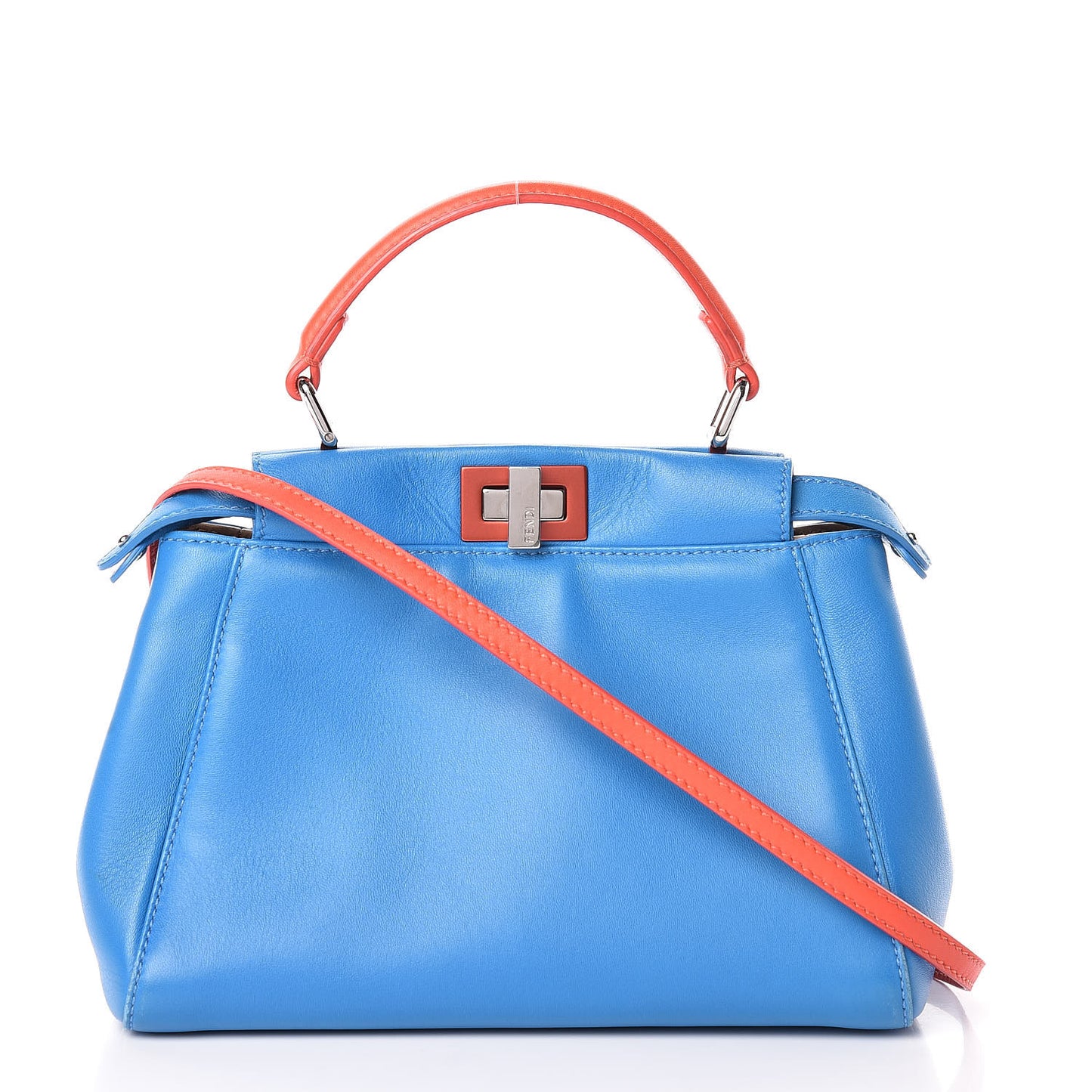 Nappa Colorblock Mini Peekaboo Iconic Satchel Blue Royal Papavero Cuoio