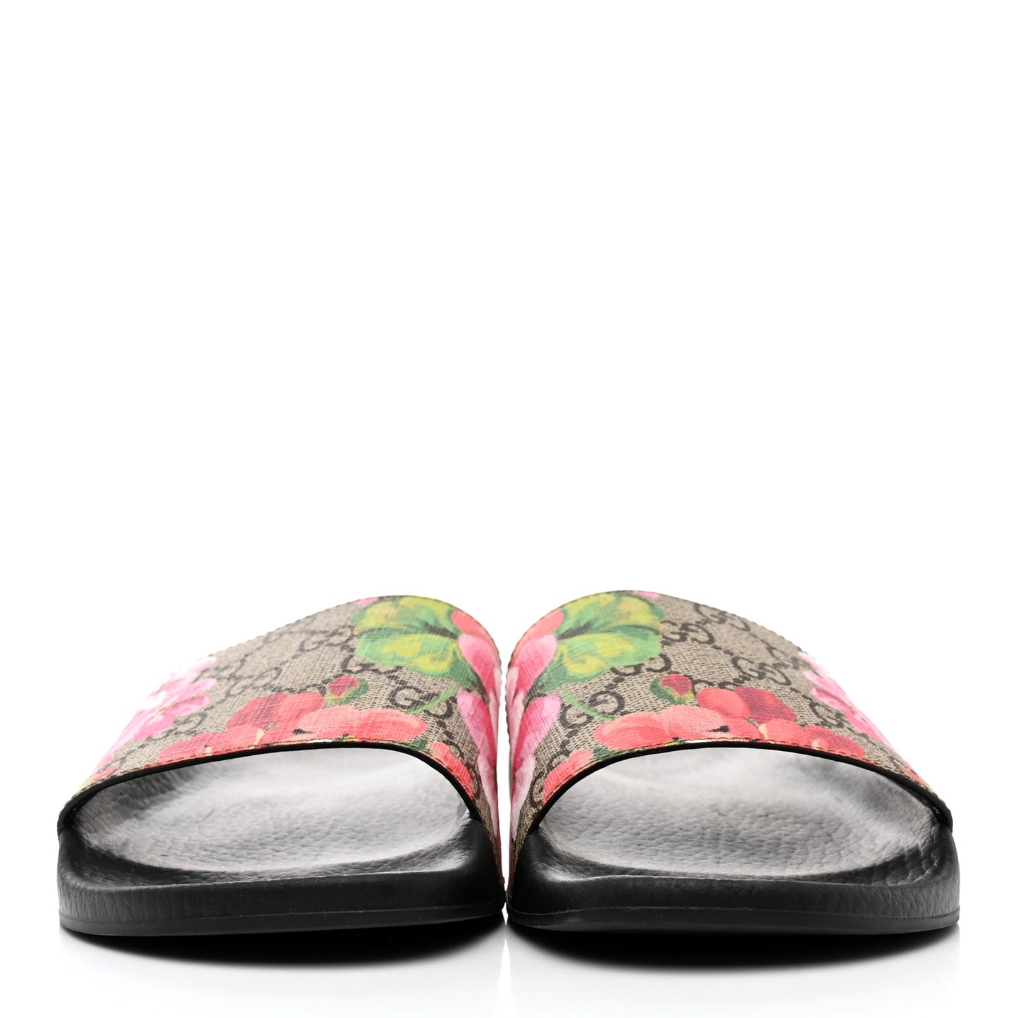 GG Supreme Monogram Blooms Slide Sandals 39 Beige Multicolor
