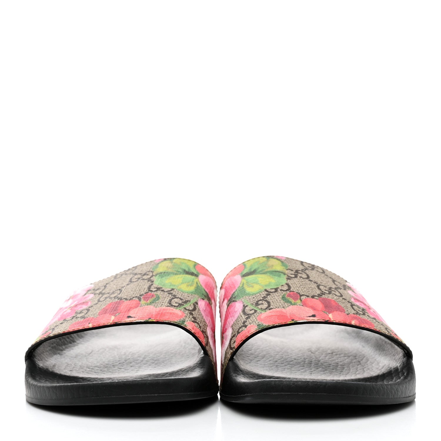 Gucci GG Supreme Monogram Blooms Slide Sandals 39 Beige Multicolor 2 of 8