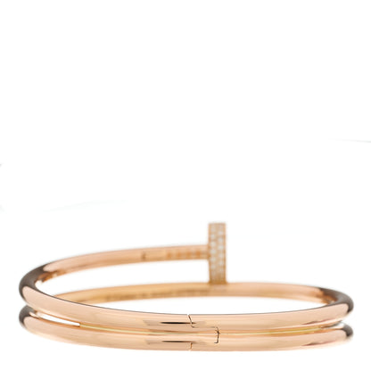 Cartier 18K Pink Gold Diamond Double Wrap Juste Un Clou Bracelet 15 3 of 5