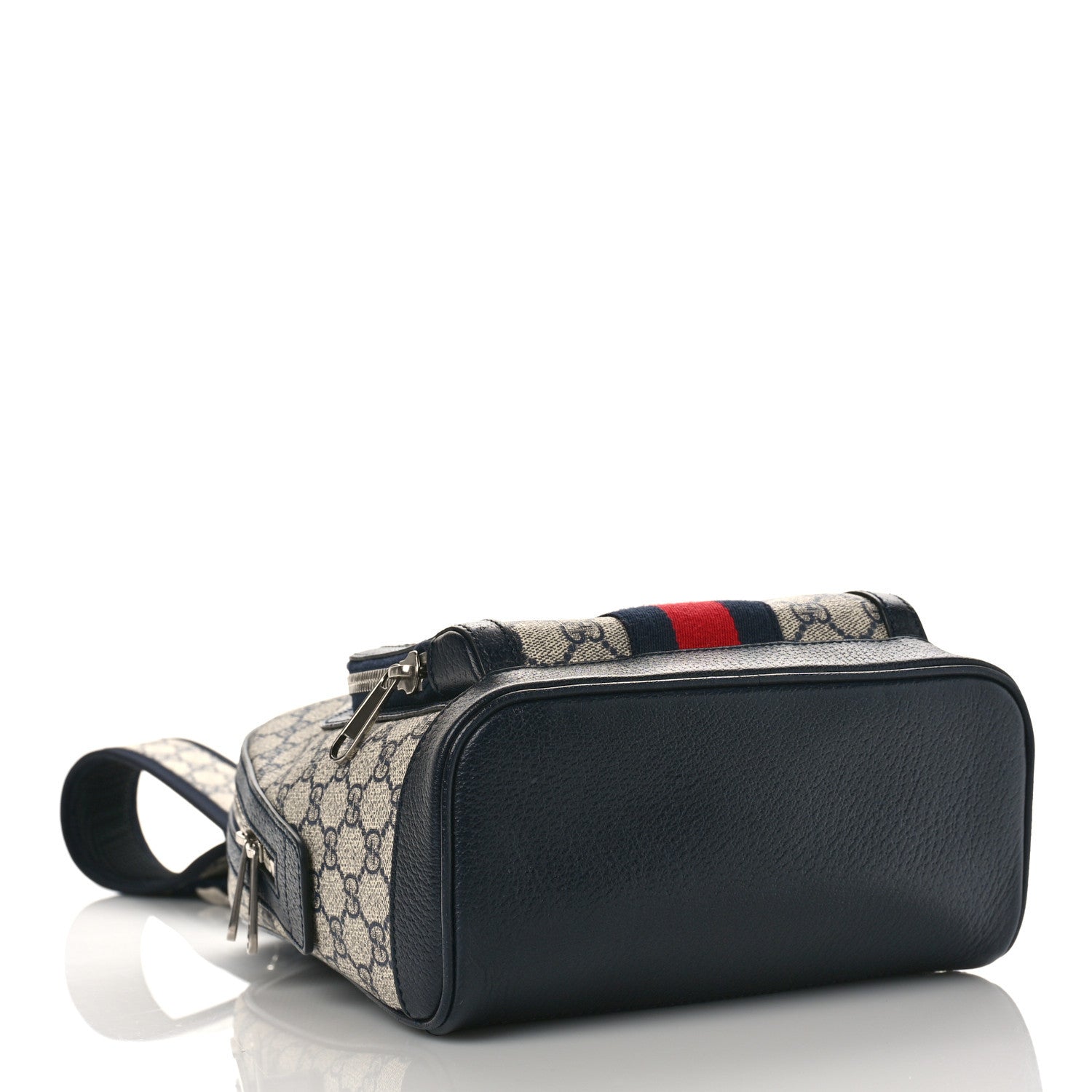 Gucci GG Supreme Monogram Textured Dollar Calfskin Web Small Ophidia Day Backpack Beige Blue Black 4 of 8