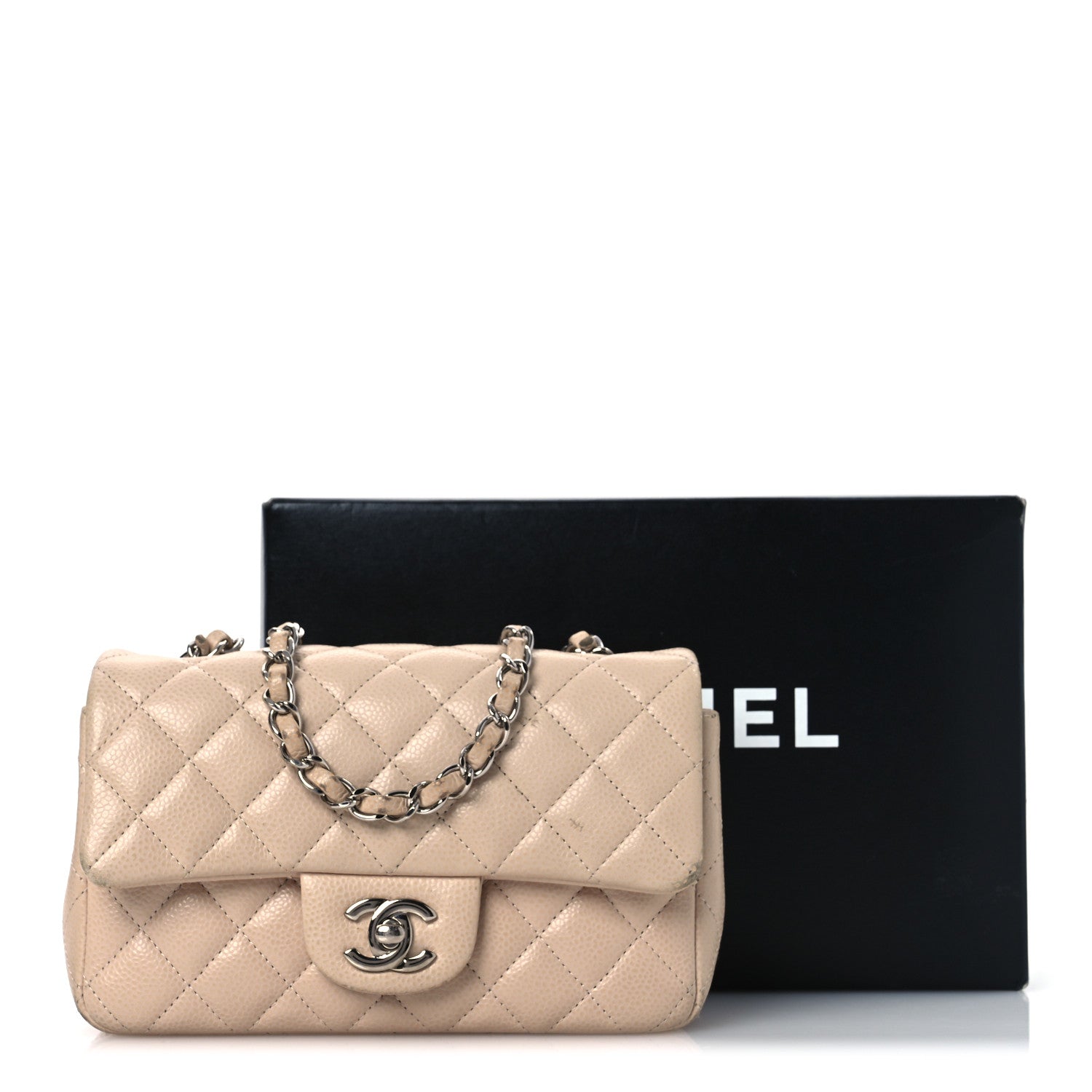 Chanel Caviar Quilted Mini Rectangular Flap Light Pink 17 of 17