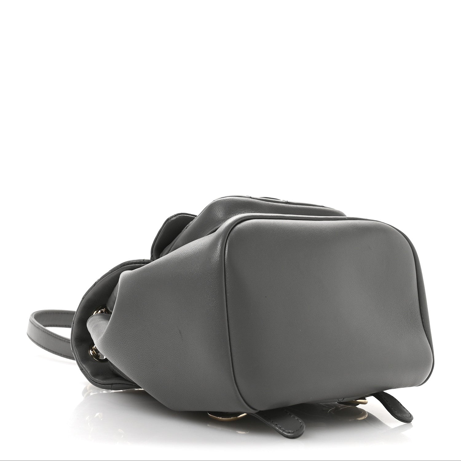 Chanel Lambskin Quilted Small Duma Drawstring Backpack Grey 4 of 10