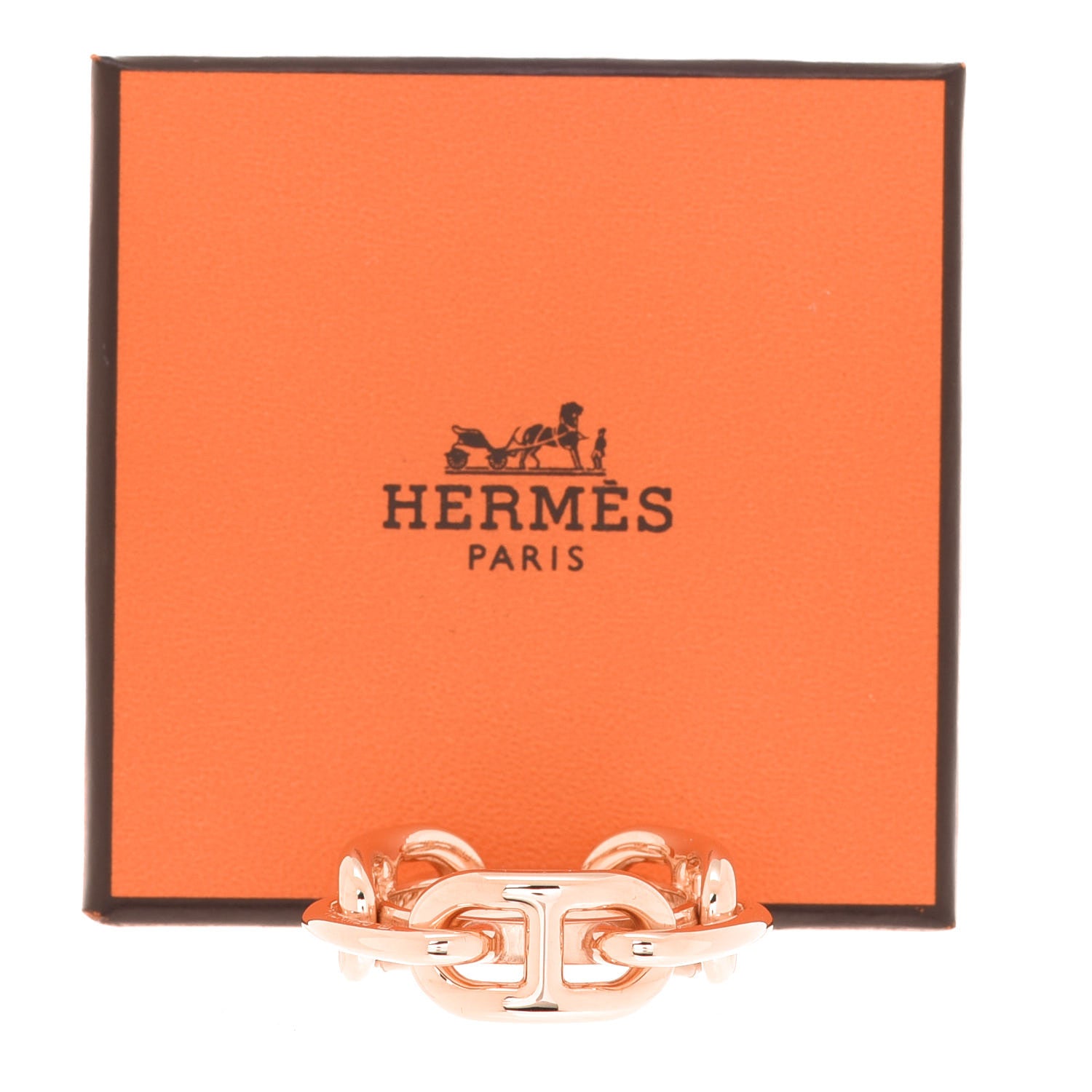Hermes Plated Brass Regate Scarf Ring Plaqué Or Rose 4 of 4